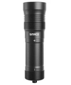 SMACO LED Flashlight IPX8 Waterproof For Diving Outdoor Activities - Black