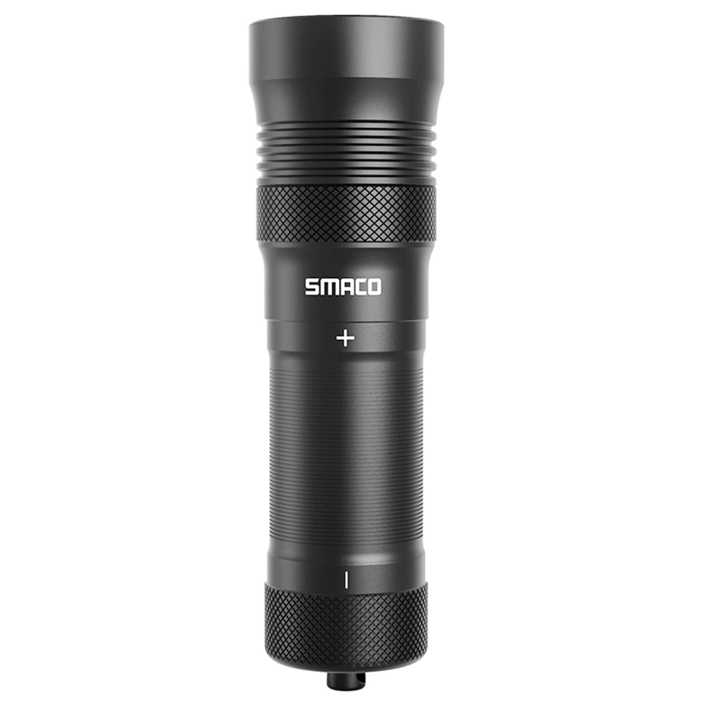 SMACO LED Flashlight IPX8 Waterproof For Diving Outdoor Activities - Black