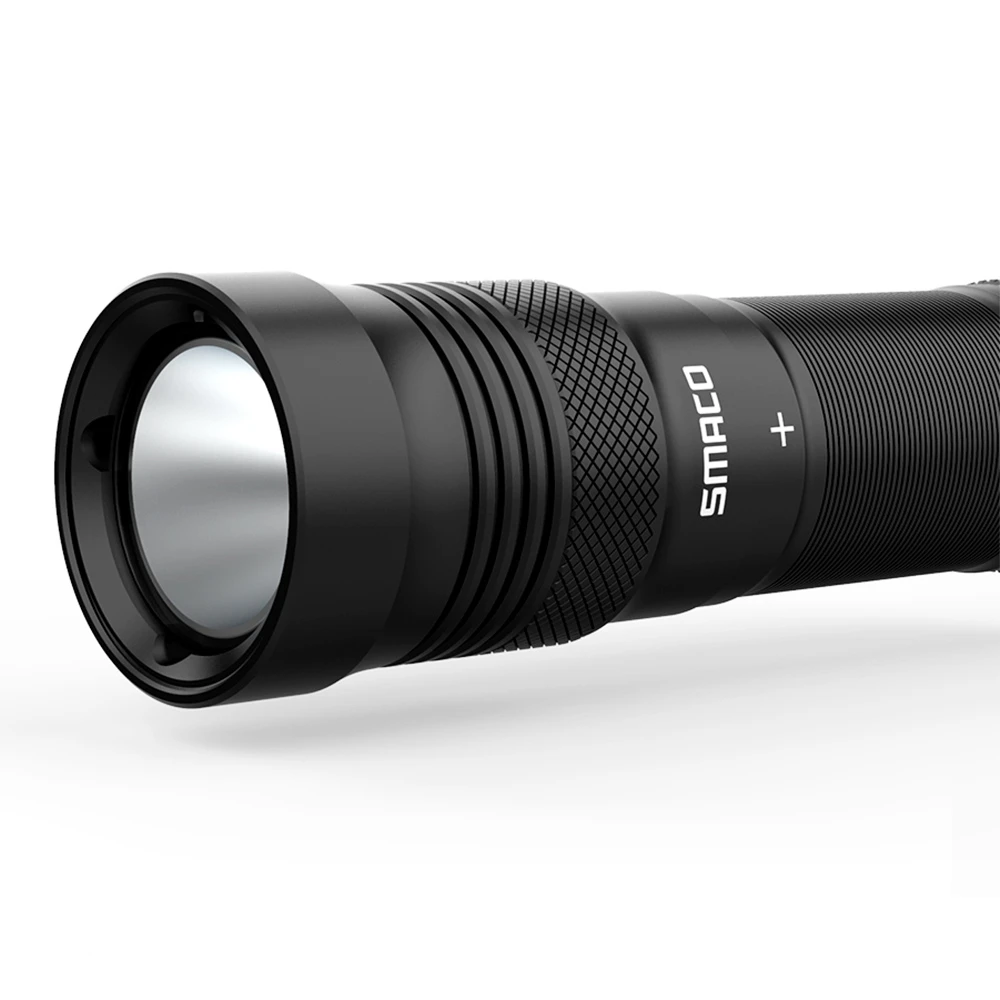 SMACO LED Flashlight IPX8 Waterproof For Diving Outdoor Activities - Black - Image 3