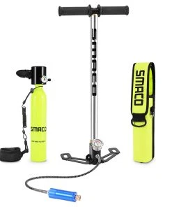 SMACO S300-B3 0.5L Mini Scuba Diving Tank 5-7 Minutes Using Time With Hand Pump - Green