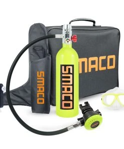 SMACO S400 1L Mini Scuba Diving Tank With DOT Certified 15-20 Minutes Using Time 1L Portable Bag - Green