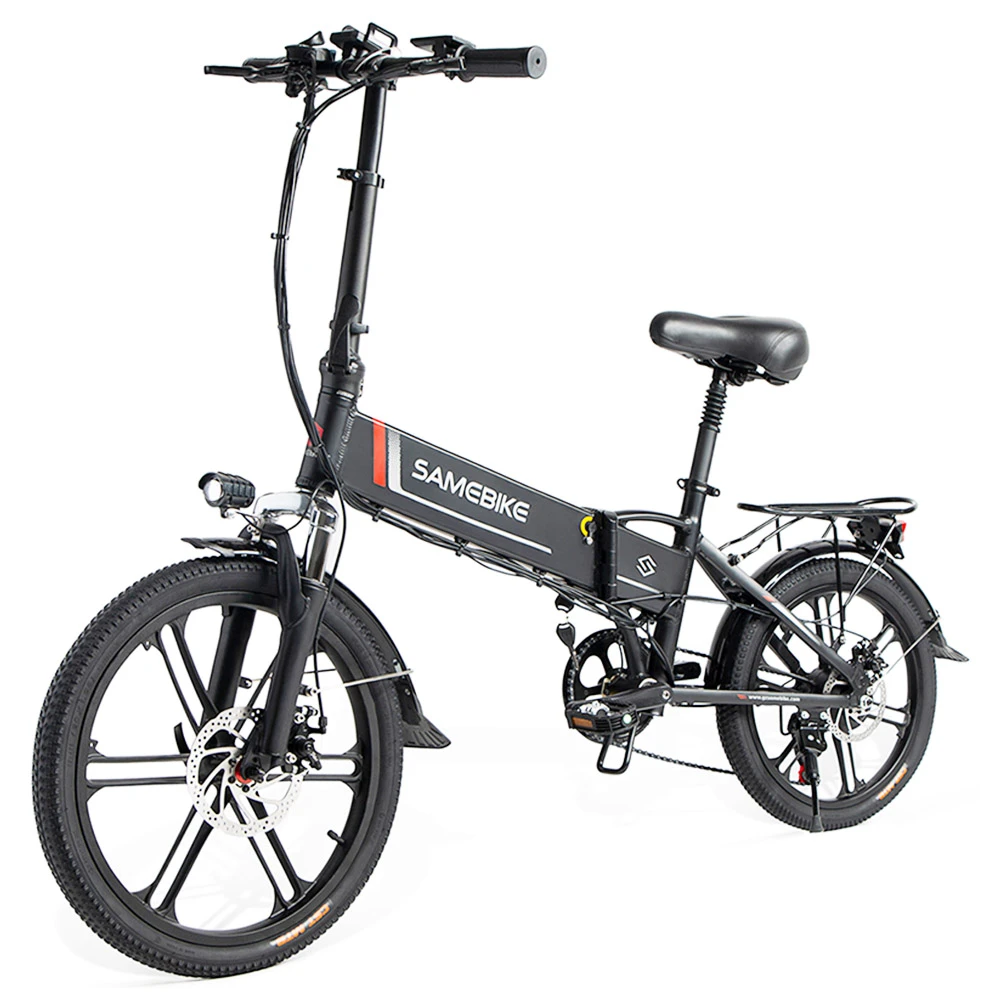 SAMEBIKE 20LVXD30-II Folding Electric Moped Bike 20'' Tire 48V 350W Motor 10Ah Battery 30km/h Max Speed - Black - Image 3