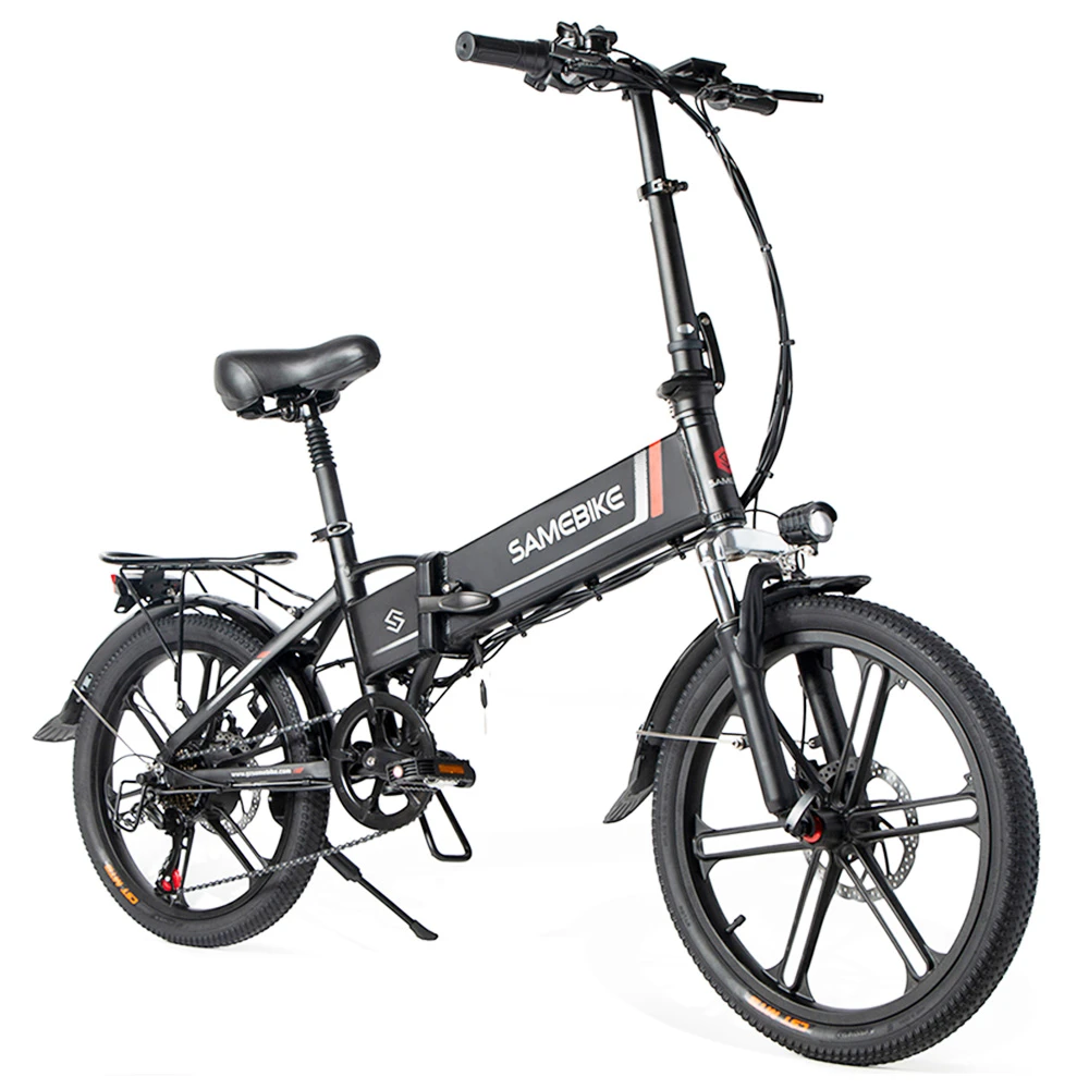 SAMEBIKE 20LVXD30-II Folding Electric Moped Bike 20'' Tire 48V 350W Motor 10Ah Battery 30km/h Max Speed - Black - Image 4