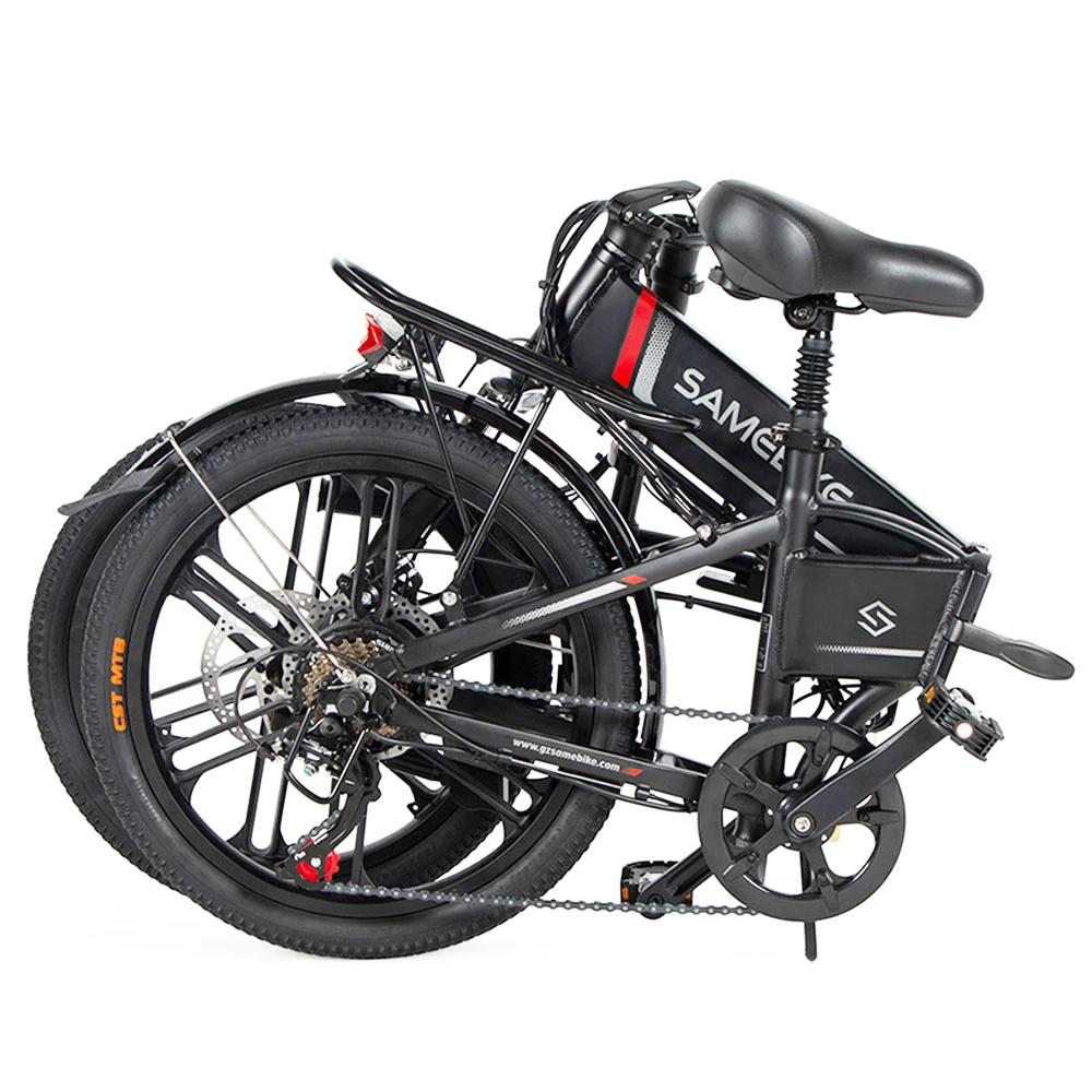 SAMEBIKE 20LVXD30-II Folding Electric Moped Bike 20'' Tire 48V 350W Motor 10Ah Battery 30km/h Max Speed - Black - Image 5