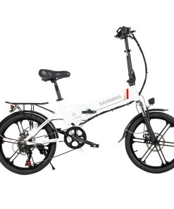 Samebike 20LVXD30-II Folding Electric Moped Bike 20'' Tire 48V 350W Motor 10Ah Battery 30km/h Max Speed - White