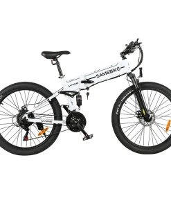 Samebike LO26-II Foldable Mountain Electric Bike 750W Motor 48V 10Ah Battery 60-80 Km Range 35km/h Max Speed - White