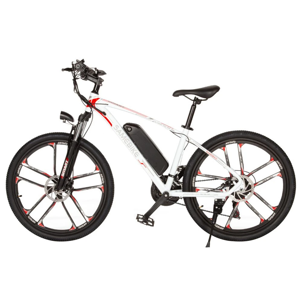 SAMEBIKE MY-SM26 8Ah 350W 48V 26inch Electric Bike 30km/h Top Speed 80km Mileage Range Max Load 150kg - White - Image 3