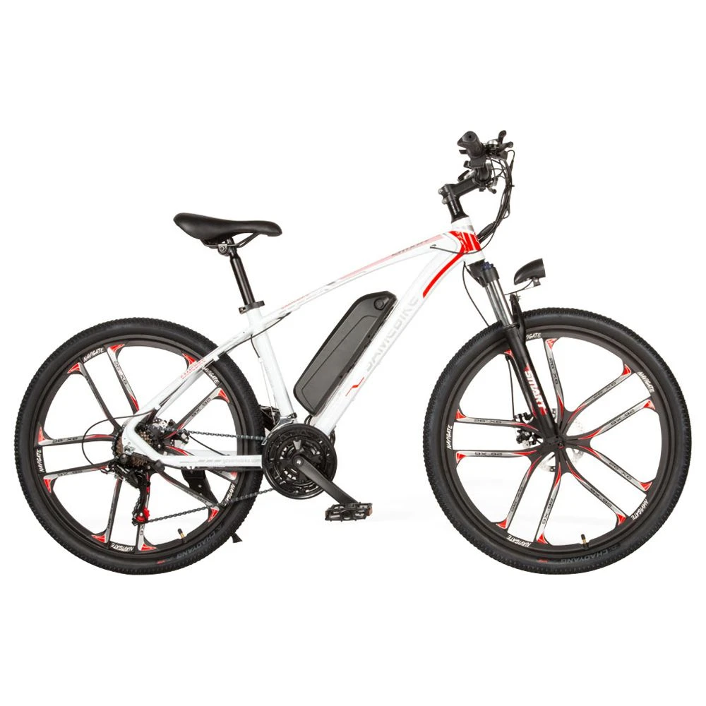 SAMEBIKE MY-SM26 8Ah 350W 48V 26inch Electric Bike 30km/h Top Speed 80km Mileage Range Max Load 150kg - White - Image 4