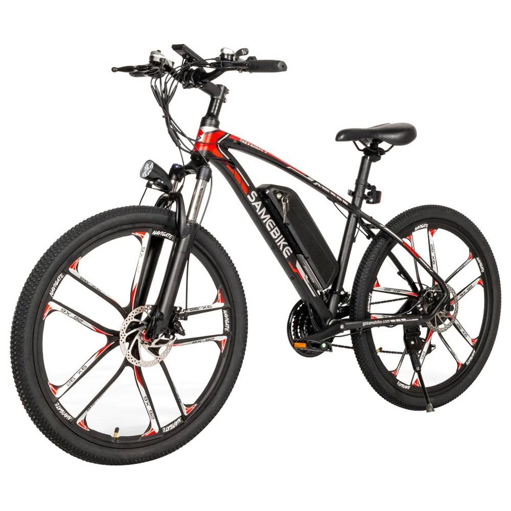 SAMEBIKE MY-SM26 Electric Bike 26 Inch Tires 350W Motor Max Speed 30km/h Up To 80km Range Max Load 150kg Dual Disk Brakes LCD Display Magnesium Alloy Rim - Black - Image 3