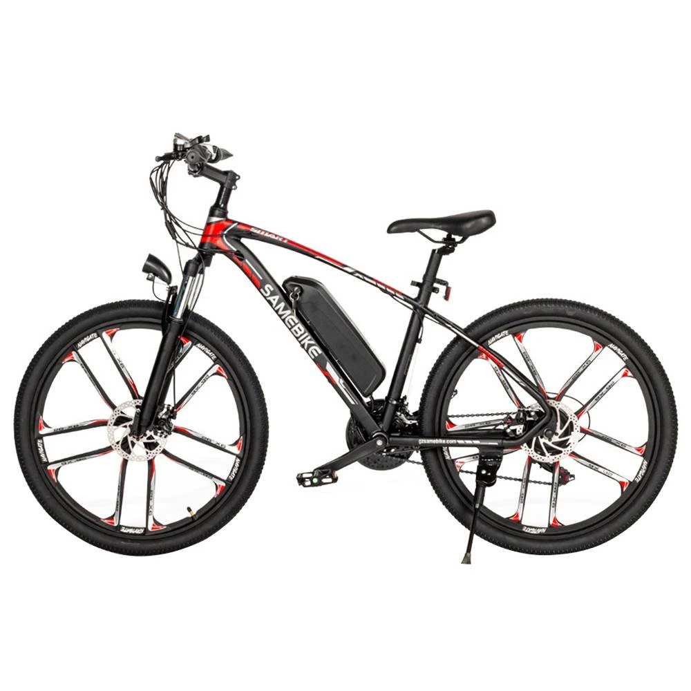 SAMEBIKE MY-SM26 Electric Bike 26 Inch Tires 350W Motor Max Speed 30km/h Up To 80km Range Max Load 150kg Dual Disk Brakes LCD Display Magnesium Alloy Rim - Black - Image 4