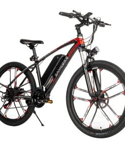 SAMEBIKE MY-SM26 Electric Bike 26 Inch Tires 350W Motor Max Speed 30km/h Up To 80km Range Max Load 150kg Dual Disk Brakes LCD Display Magnesium Alloy Rim - Black
