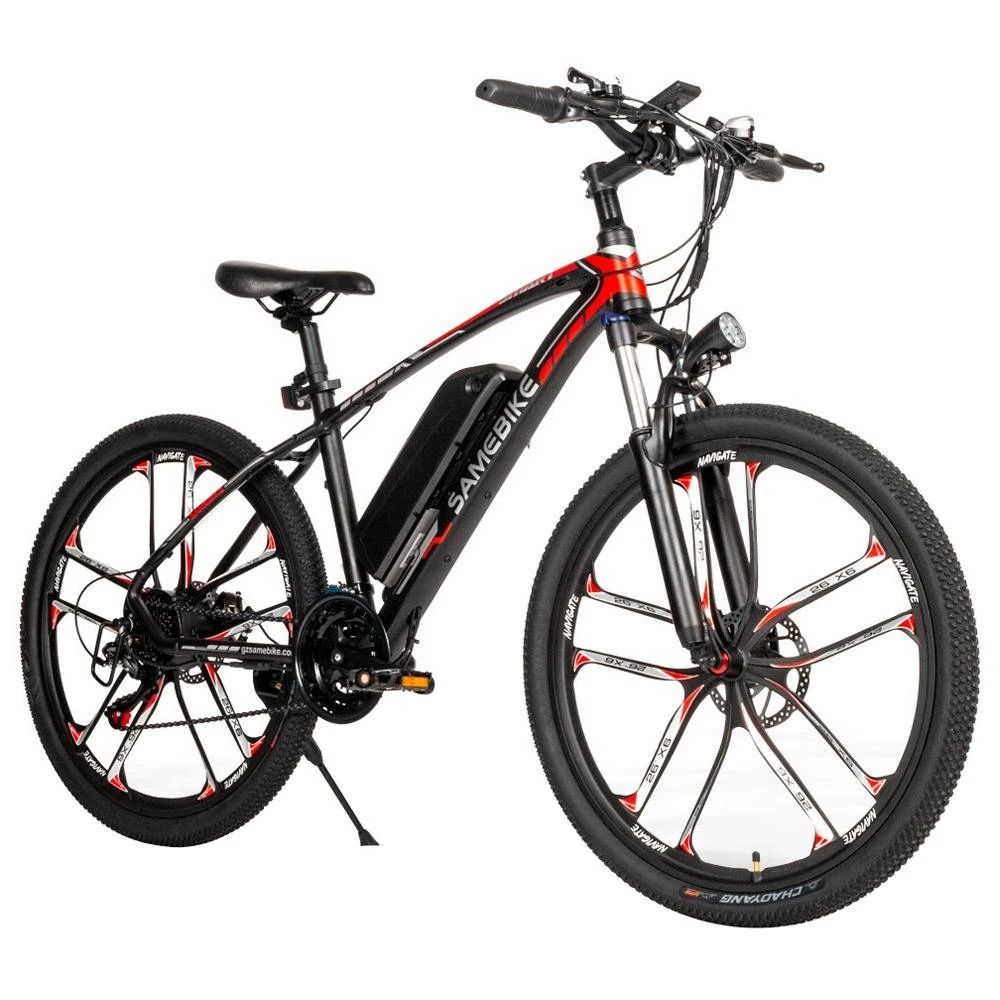 SAMEBIKE MY-SM26 Electric Bike 26 Inch Tires 350W Motor Max Speed 30km/h Up To 80km Range Max Load 150kg Dual Disk Brakes LCD Display Magnesium Alloy Rim - Black