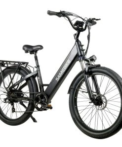 Samebike RS-A01 Electric Bike 750W Motor 70N.m 25-35km/h Max Speed 48V 14Ah Battery 26*3'' Tires With Rear Rack - Black