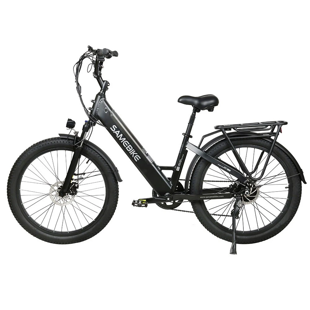 Samebike RS-A01 Electric Bike 750W Motor 70N.m 25-35km/h Max Speed 48V 14Ah Battery 26*3'' Tires With Rear Rack - Black - Image 4