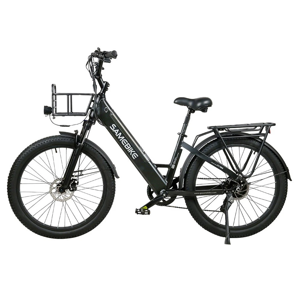 Samebike RS-A01 Electric Bike 750W Motor 70N.m 25-35km/h Max Speed 48V 14Ah Battery 26*3'' Tires With Rear Rack - Black - Image 6