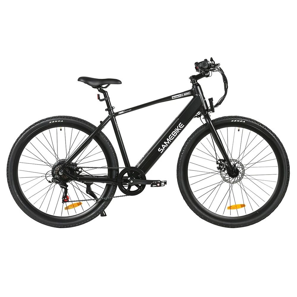 Samebike XWP10 Electric Bike 700*45C KENDA Tires 350W Motor 32Km/h Max Speed 36V 10.4Ah Battery For 40-80KM Range Dual Disc Brakes Shimano 7-Speed Gear App Control - Black