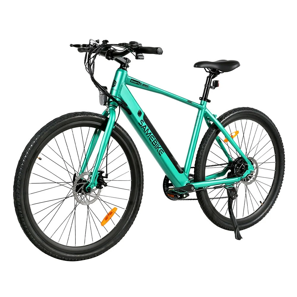 Samebike XWP10 Electric Bike 700*45C KENDA Tires 350W Motor 32Km/h Max Speed 36V 10.4Ah Battery For 40-80KM Range Dual Disc Brakes Shimano 7-Speed Gear App Control - Green - Image 3