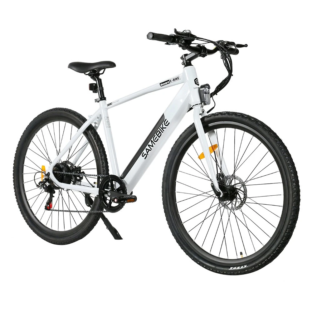 Samebike XWP10 Electric Bike 700*45C KENDA Tires 350W Motor 32Km/h Max Speed 36V 10.4Ah Battery For 40-80KM Range Dual Disc Brakes Shimano 7-Speed Gear App Control - White - Image 2