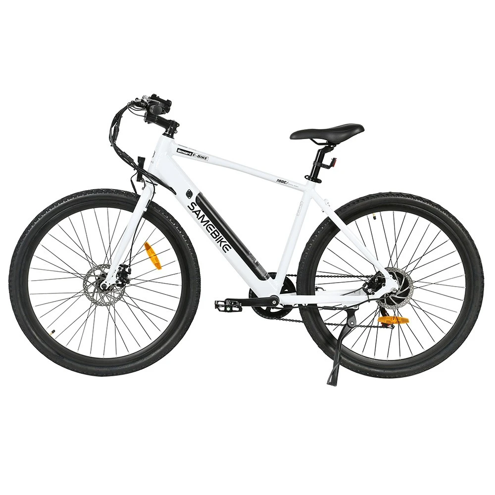 Samebike XWP10 Electric Bike 700*45C KENDA Tires 350W Motor 32Km/h Max Speed 36V 10.4Ah Battery For 40-80KM Range Dual Disc Brakes Shimano 7-Speed Gear App Control - White - Image 3