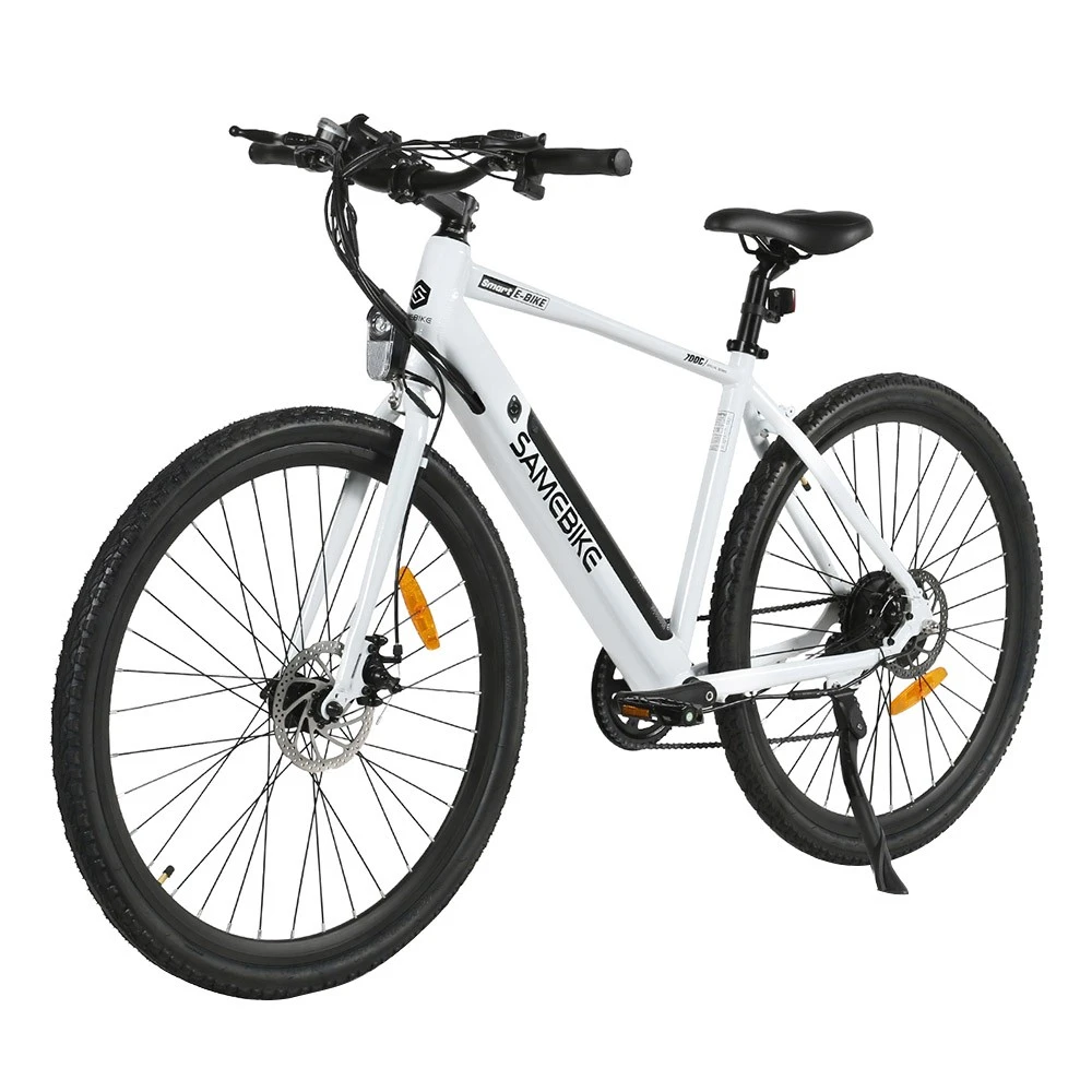 Samebike XWP10 Electric Bike 700*45C KENDA Tires 350W Motor 32Km/h Max Speed 36V 10.4Ah Battery For 40-80KM Range Dual Disc Brakes Shimano 7-Speed Gear App Control - White - Image 4
