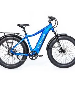 Troxus Explorer Step Over Electric Bike 26*4.0 Inch Fat Tire 750W Bafang Motor 45Km/h Speed 48V 20Ah Samsung Battery Shimano 8 Speed 125kg Load - Blue