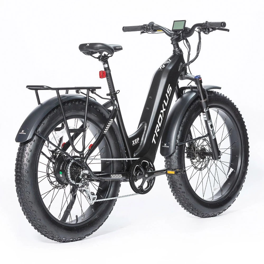 Troxus Explorer Step Thru Electric Bike 26*4.0 Inch Fat Tire 750W Bafang Motor 45Km/h Speed 48V 20Ah Samsung Battery Shimano 8 Speed 125kg Load - Black - Image 3