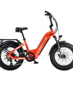 Troxus Lynx Electric Bike 20*4.0 Inch Fat Tire 750W Bafang Brushless Motor 45Km/h Speed 48V 20Ah Samsung Battery Up To 62 Miles Range Shimano 8 Speed - Red