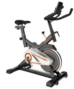 UREVO Indoor Cycling Exercise Fitness Spinning Bike For Home Cardio Workout With Comfortable Seat Cushi