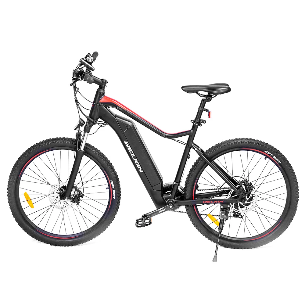 WELKIN WKEM001 Electric Bicycle 350W Brushless Motor 36V 10.4Ah Battery 27.5*2.25'' Tires Mountain Bike - Black&Red - Image 2