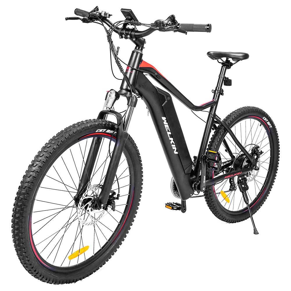 WELKIN WKEM001 Electric Bicycle 350W Brushless Motor 36V 10.4Ah Battery 27.5*2.25'' Tires Mountain Bike - Black&Red - Image 3