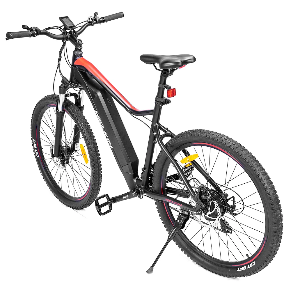 WELKIN WKEM001 Electric Bicycle 350W Brushless Motor 36V 10.4Ah Battery 27.5*2.25'' Tires Mountain Bike - Black&Red - Image 4