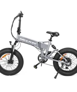 WELKIN WKES001 Electric Bicycle Snow Bike 500W Brushless Motor 48V 10.4Ah Battery 20'' Tires Shimano 7 Speed - Silver