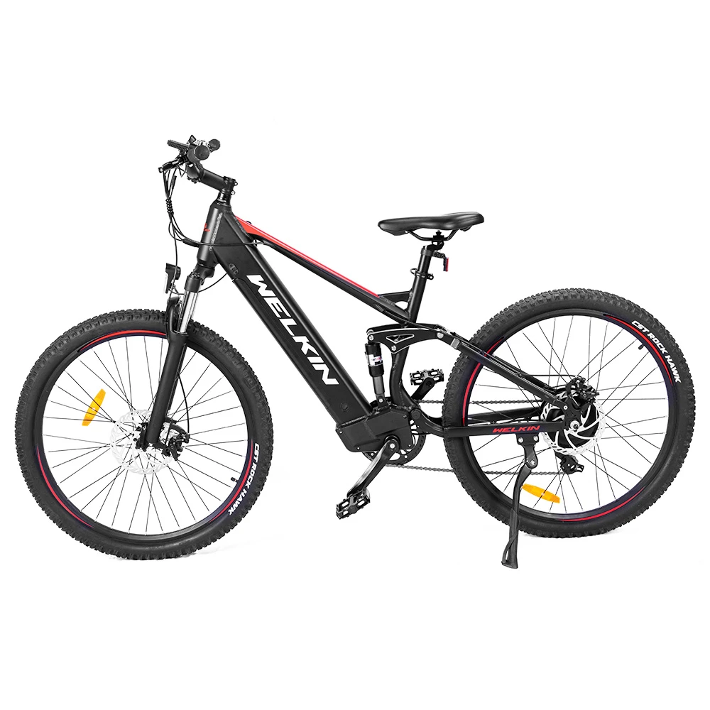 WELKIN WKES002 Electric Bicycle 350W Brushless Motor 48V 10Ah Battery 27.5*2.25'' Tires Mountain Bike - Black & Red - Image 2