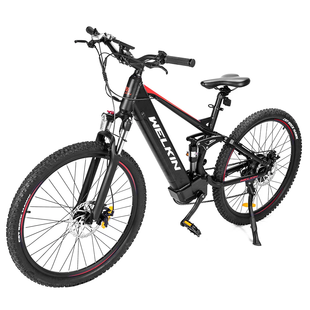 WELKIN WKES002 Electric Bicycle 350W Brushless Motor 48V 10Ah Battery 27.5*2.25'' Tires Mountain Bike - Black & Red - Image 3