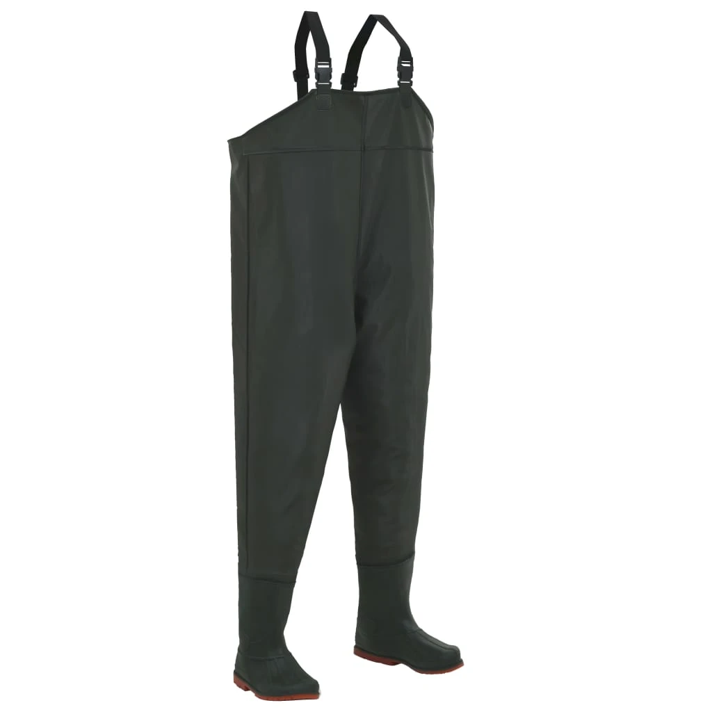 Wading Pants With Boots Green Size 42