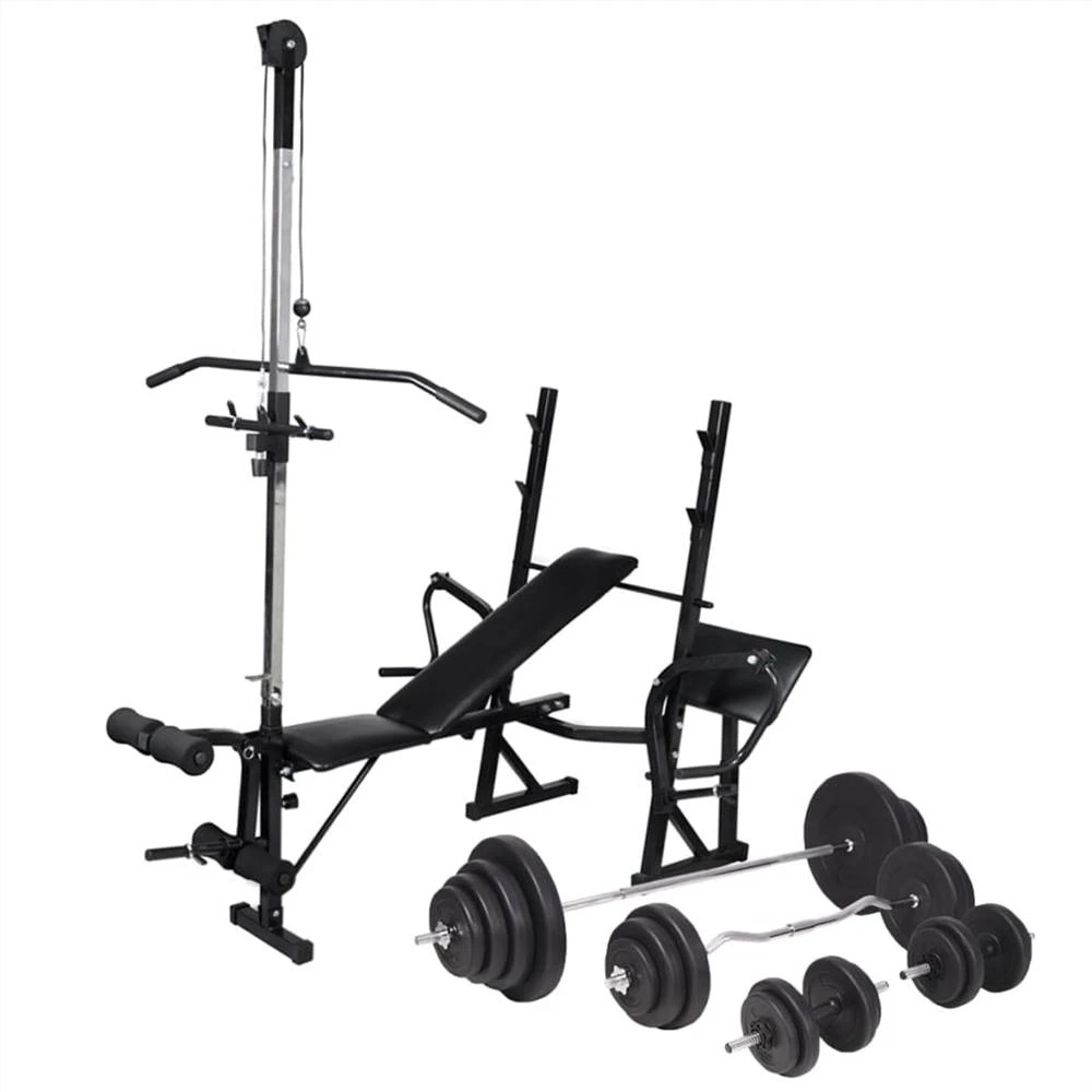 Workout Bench With Weight Rack, Barbell And Dumbbell Set 120 Kg