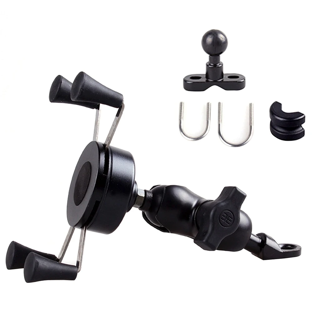 X-type Phone Holder Fit For 4-6" Phone GPS Fixed On E-Scooters Motorcycle Bike - Black