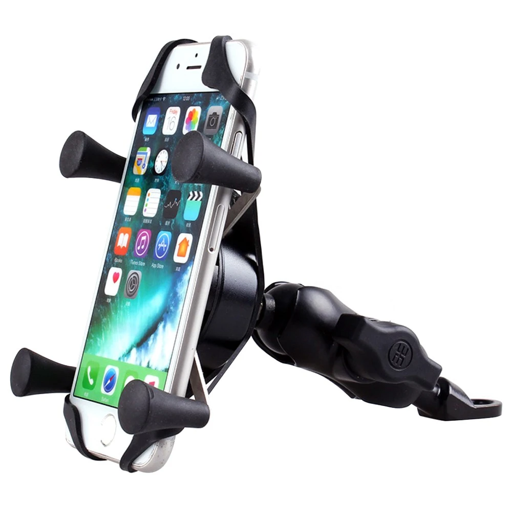 X-type Phone Holder Fit For 4-6" Phone GPS Fixed On E-Scooters Motorcycle Bike - Black - Image 2