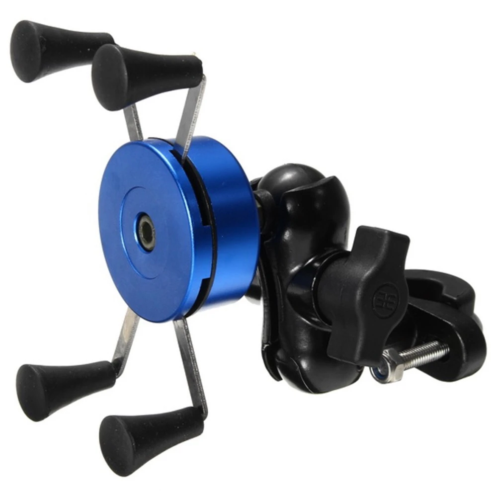 X-type Phone Holder Fit For 4-6" Phone GPS Fixed On E-Scooters Motorcycle Bike - Blue - Image 2