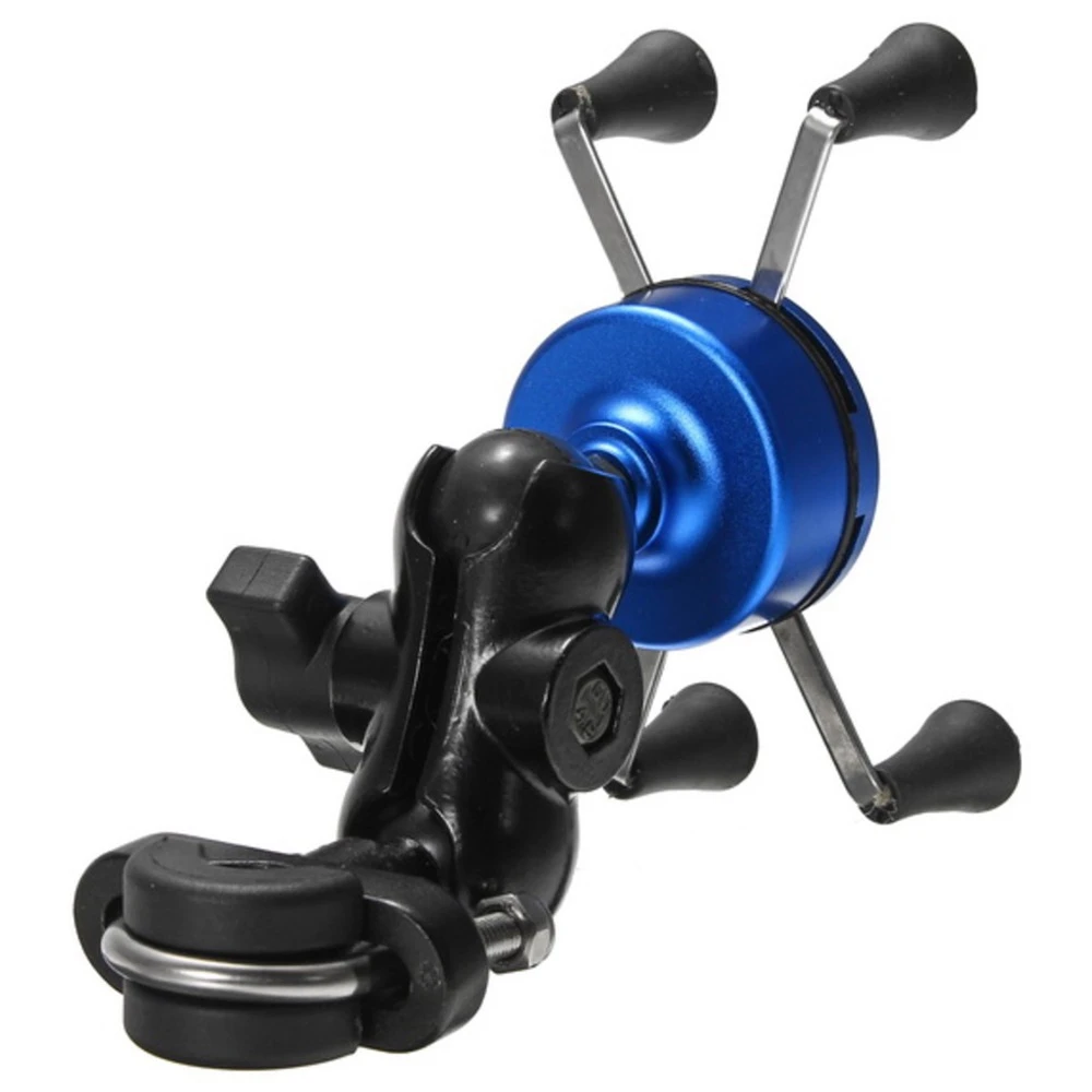 X-type Phone Holder Fit For 4-6" Phone GPS Fixed On E-Scooters Motorcycle Bike - Blue - Image 4