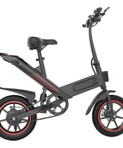 Y1 Electric Bike 350W Motor 36V 10.4Ah Battery 14'' Tire 25km/h Max Speed 30-40km Range - Black