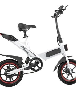 Y1 Electric Bike 350W Motor 36V 10.4Ah Battery 14'' Tire 25km/h Max Speed 30-40km Range - White