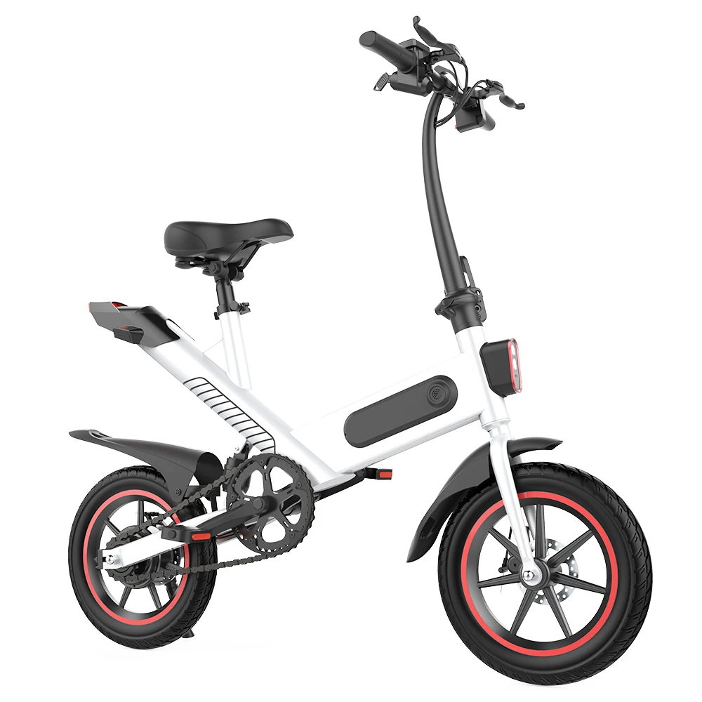Y1 Electric Bike 350W Motor 36V 10.4Ah Battery 14'' Tire 25km/h Max Speed 30-40km Range - White - Image 2