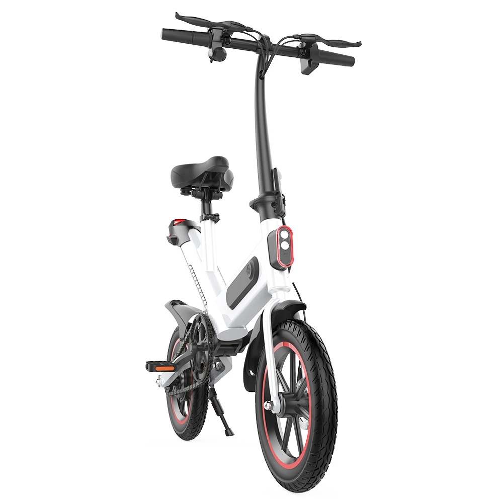 Y1 Electric Bike 350W Motor 36V 10.4Ah Battery 14'' Tire 25km/h Max Speed 30-40km Range - White - Image 3