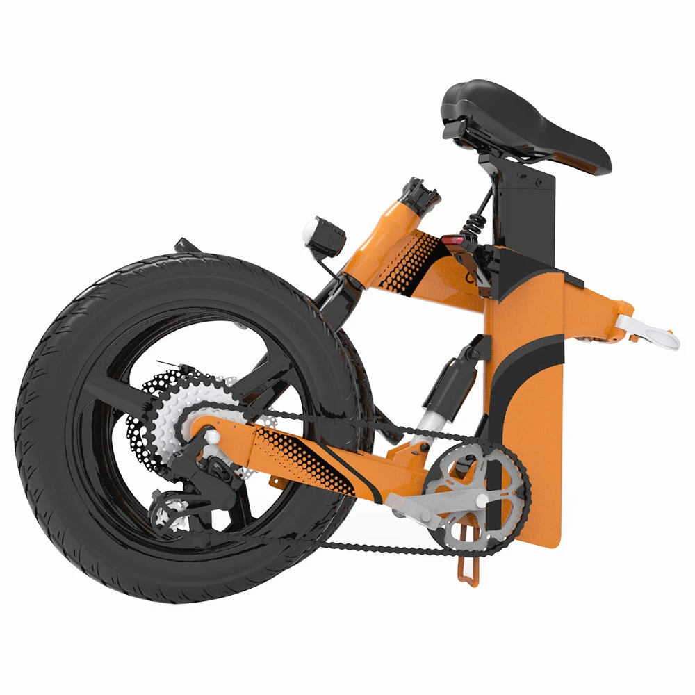 Z7 Electric Bike 250W Brushless Motor 36V 8Ah Battery 20'' Tire, 25km/h Max Speed, 30-40km Range, 120kg Load - Orange - Image 5