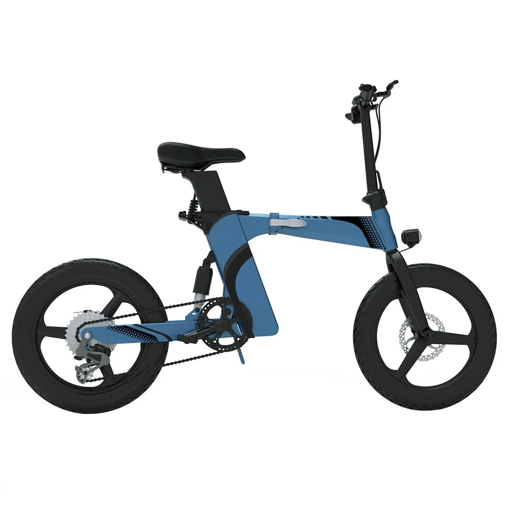 Z7 Electric Bike For Commuting 20 Inch Tires 350W Motor 32km/h Max Speed, Dual 36V 8Ah Batteries, Disc Brakes, 120kg Load - Blue