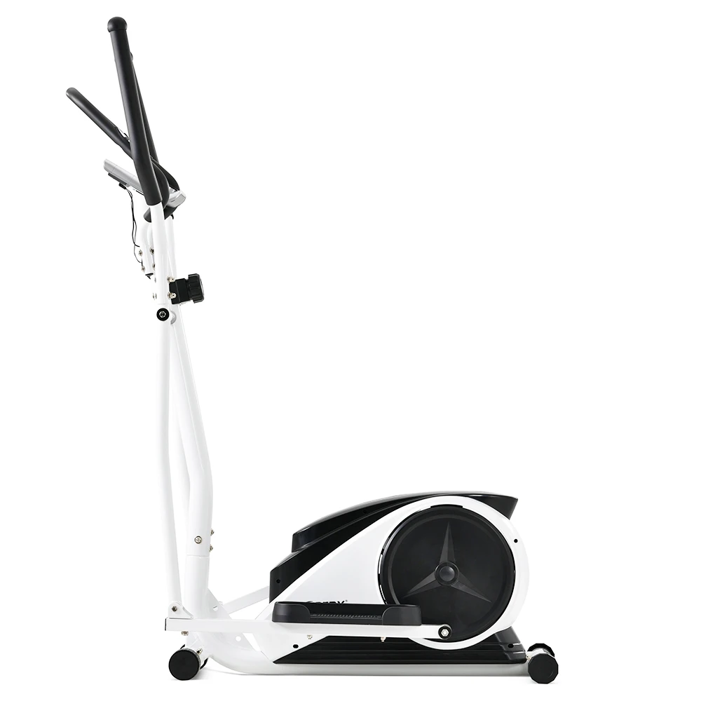 Merax Indoor Ergonomic Exercise Bike Elliptical Machine 8-level Resistance Adjustment Non-slip Pedal LCD Display Maximum Load 120kg - White - Image 2