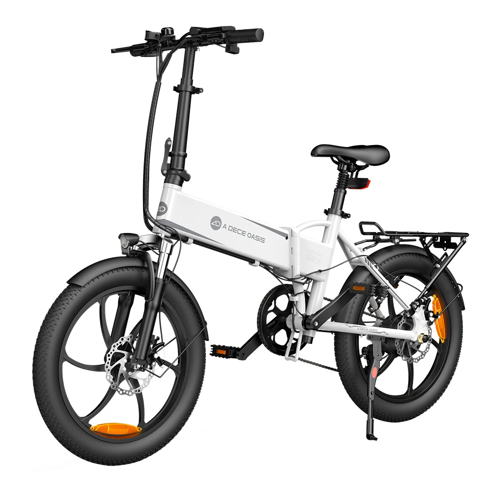 ADO A20 XE 250W Electric Bike Folding Frame 7-Speed Gears Removable 10.4 AH Lithium-Ion Battery E-bike - White - Image 4