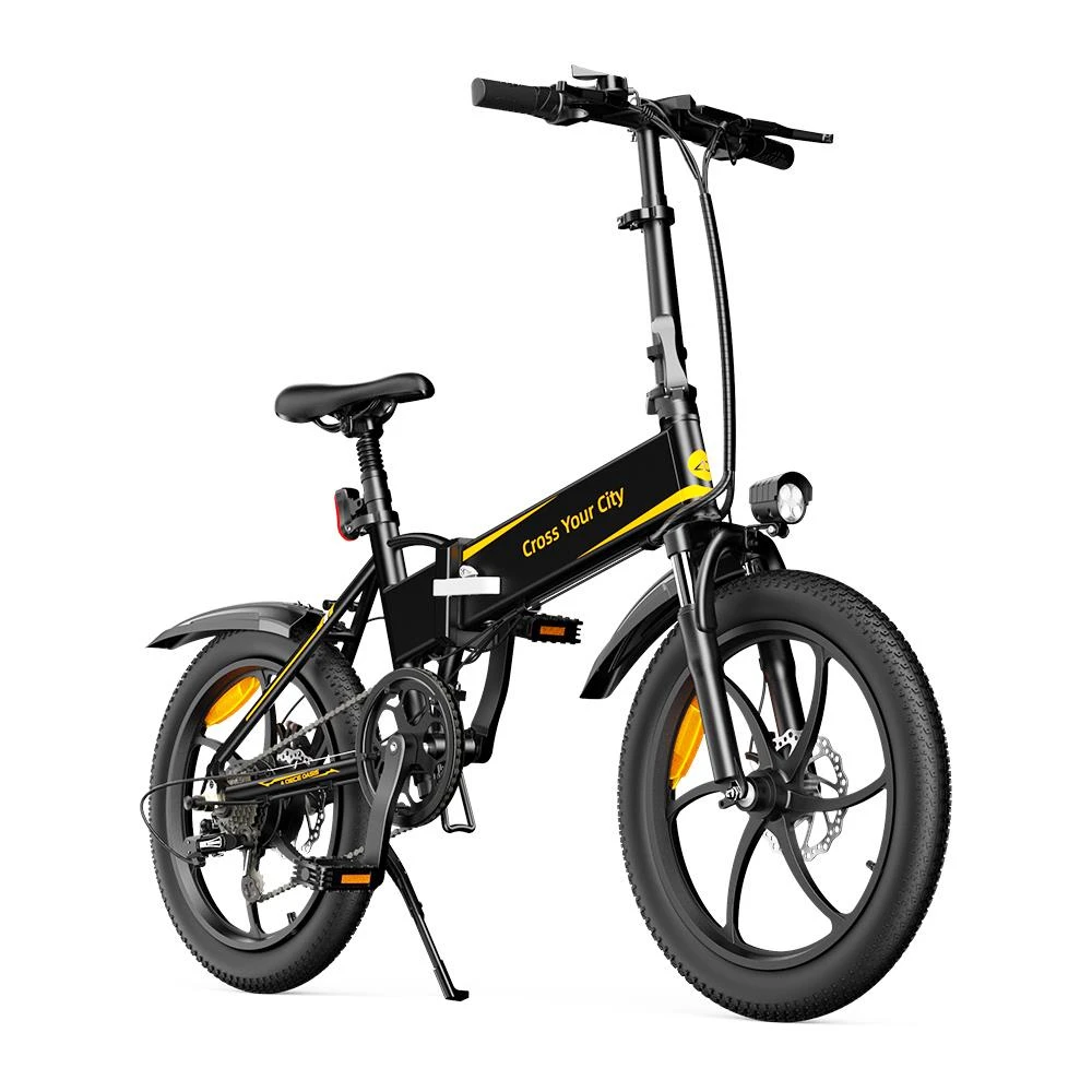 ADO A20+ Electric Folding Bike 20 Inch City Bicycle 250W Hall Brushless Gear DC Motor SHIMANO 7-Speed Rear Derailleur 36V 10.4Ah Removable Battery 25km/h Max Speed Up To 60km Max Range IPX5 Double Shock-absorption Aluminum Alloy Frame - Black - Image 2