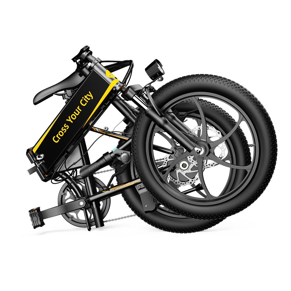 ADO A20+ Electric Folding Bike 20 Inch City Bicycle 250W Hall Brushless Gear DC Motor SHIMANO 7-Speed Rear Derailleur 36V 10.4Ah Removable Battery 25km/h Max Speed Up To 60km Max Range IPX5 Double Shock-absorption Aluminum Alloy Frame - Black - Image 6